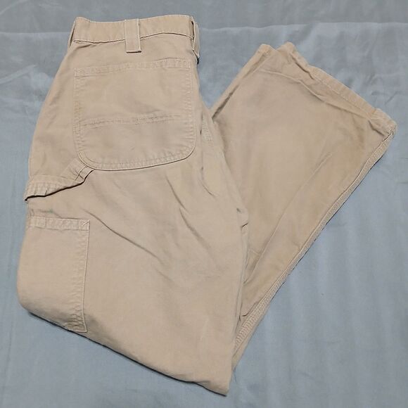 Carhartt Pants Mens 32x30 Beige Cargo Carpenter B151 DKH Loose Original Fit Work - Picture 15 of 15